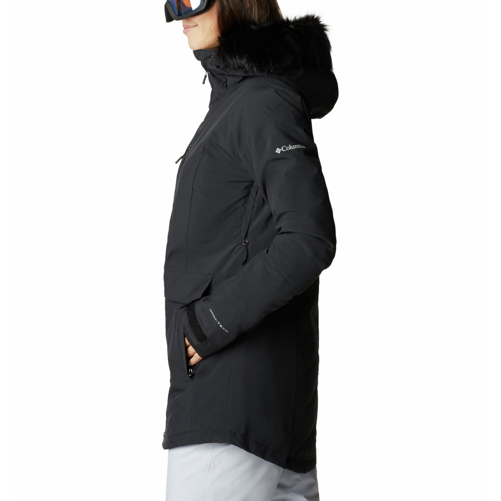 columbia women's white out long vest