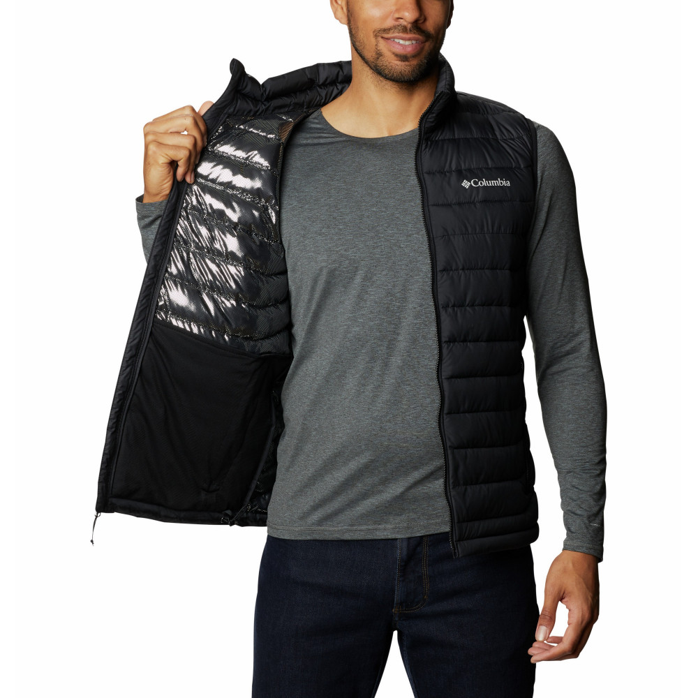Жилет утепленный мужской Powder Lite Vest чёрный цвет — купить за 11999  руб. в интернет-магазине Columbia