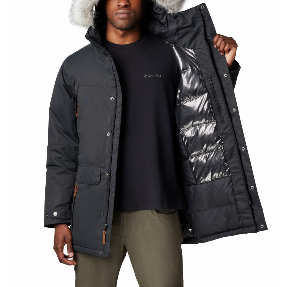 Куртка пуховая мужская South Canyon Long Down Parka чёрный цвет — купить за  27999 руб. в интернет-магазине Columbia